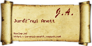 Jurányi Anett névjegykártya